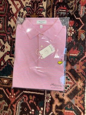 Pink Striped Polo Shirt. Peter Millar